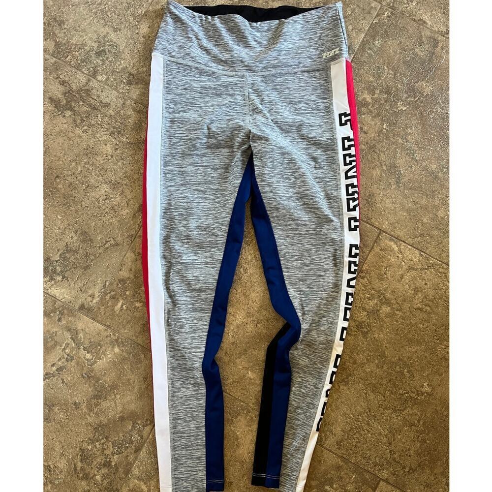 PINK Ultimate leggings, gray, black red, white, women's size L